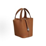 HERMES Picotin Lock 18 Silver buckle Basket Bucket Bag Handbag 18 Women\'s style 37 Gold Brown